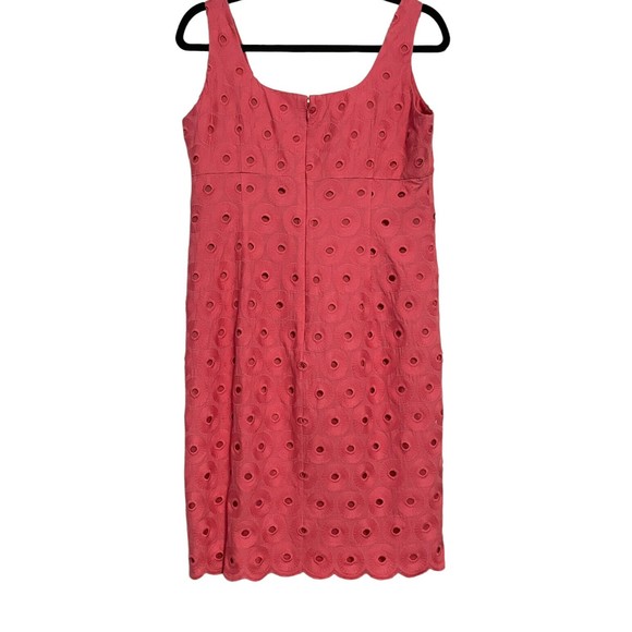 Muse Woman’s Size 8 Pink Embroidered Circle Textured Empire Waist Lined Dress - Picture 3 of 16